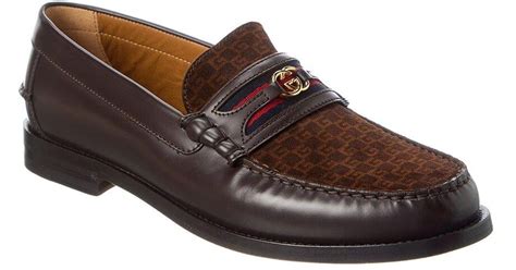 gucci mens sude brown loafers|men's loafer with interlocking g.